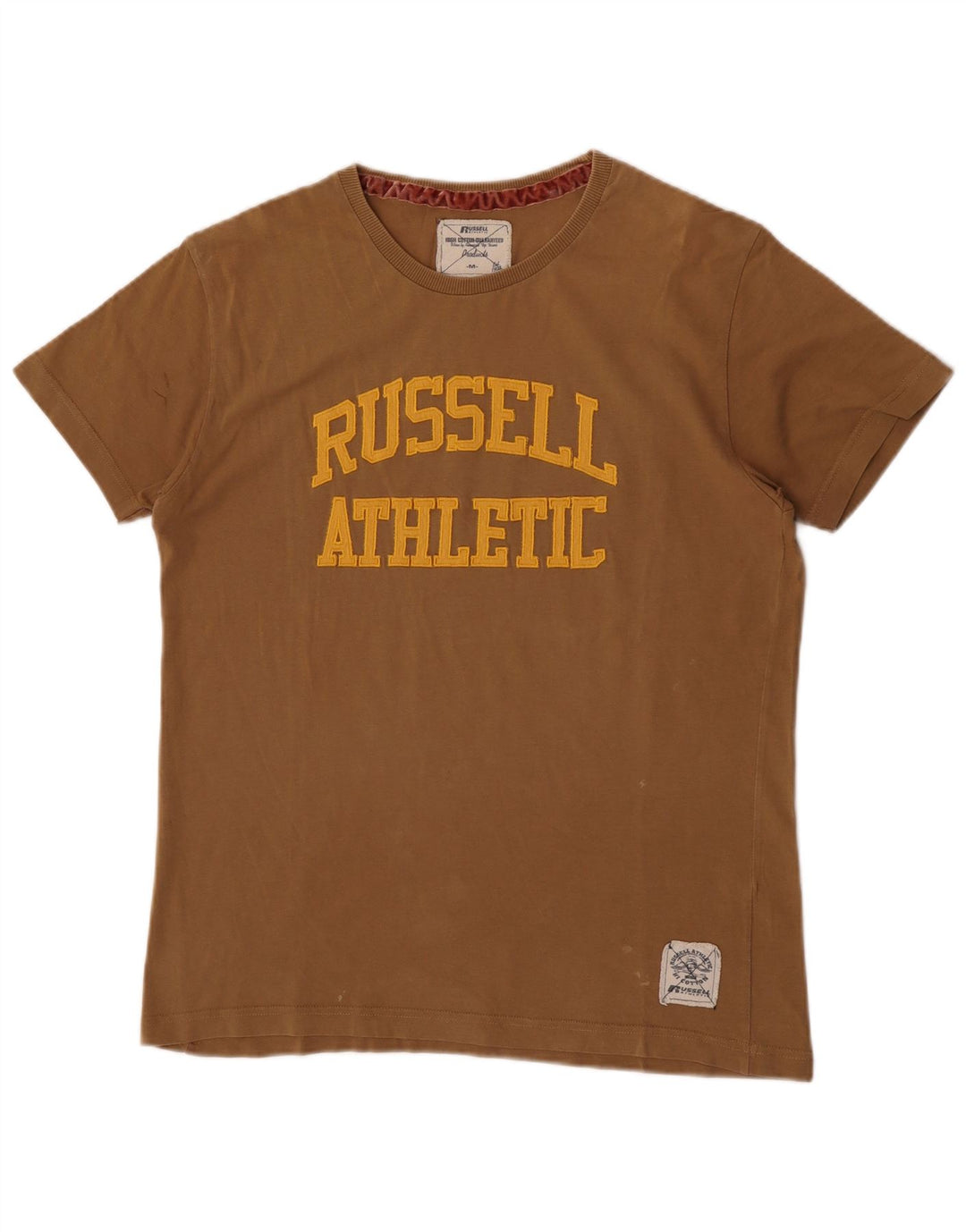 Мужская футболка с рисунком Russell Athletic, хлопок среднего размера, хаки