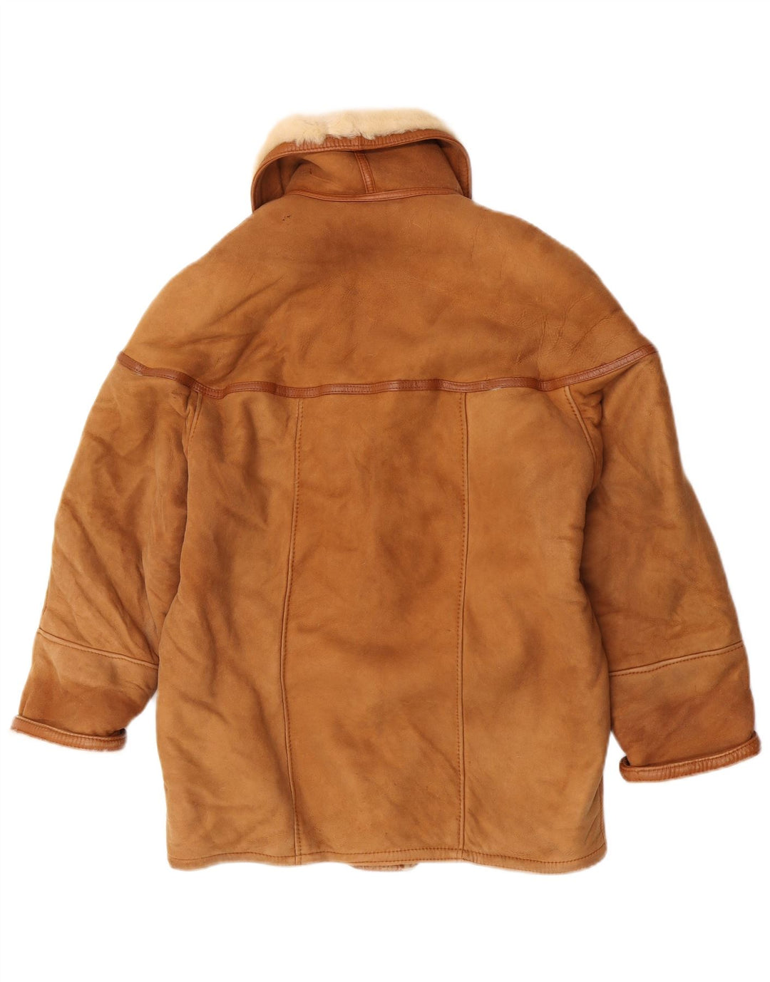 Винтажная женская короткая дубленка IT 42 Medium Beige Shearling