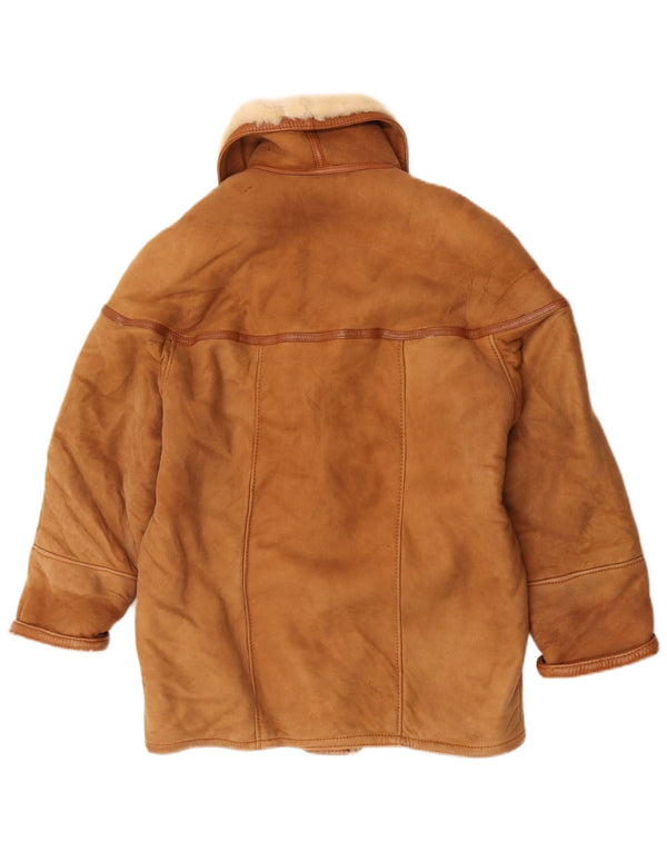 Винтажная женская короткая дубленка IT 42 Medium Beige Shearling