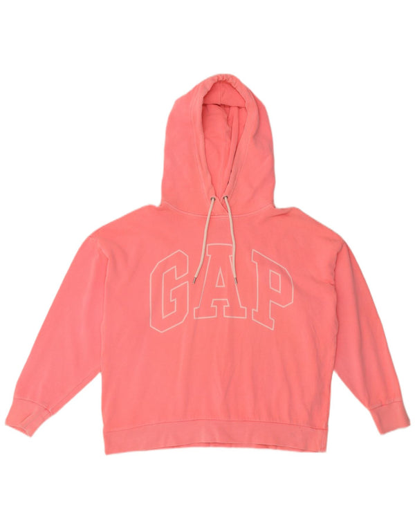Женский джемпер свободного кроя с капюшоном Gap UK 16, большой розовый хлопок