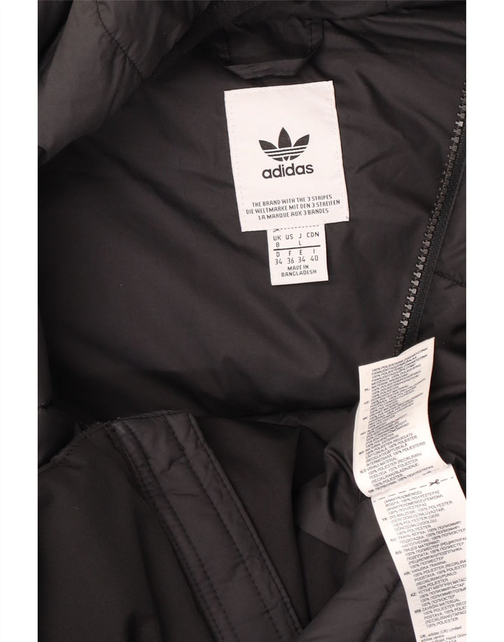 Женская утепленная куртка Adidas с капюшоном UK 8, маленький черный полиэстер