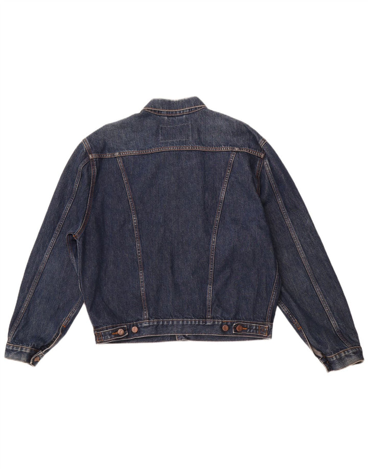 Мужская джинсовая куртка WRANGLER UK 40, большая, темно-синяя, хлопок