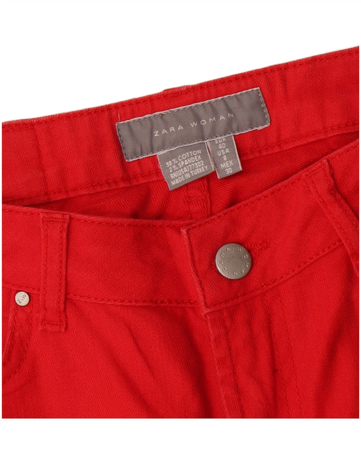 Женские прямые джинсы Zara EU 40 Medium W30 L31, красный хлопок