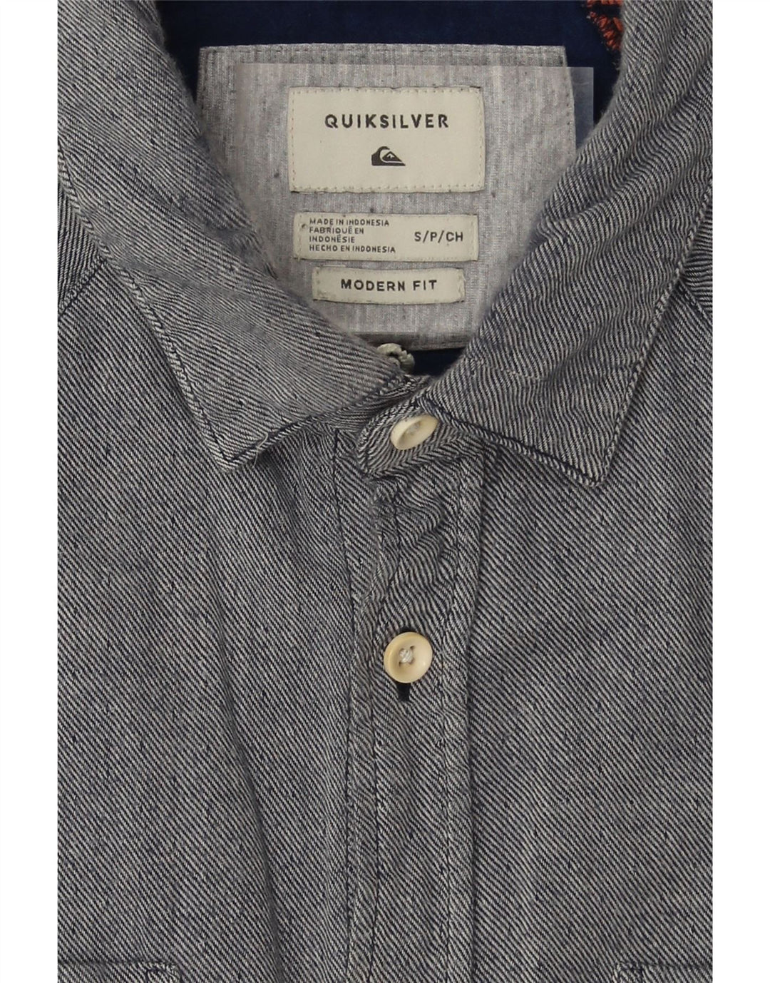 QUIKSILVER Mens Flannel Shirt Small Grey Pinstripe Vintage Quiksilver and Second-Hand Quiksilver from Messina Hembry 