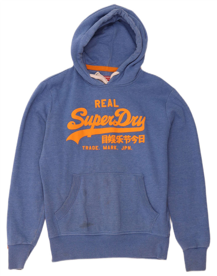 Мужской джемпер с капюшоном Superdry с рисунком, средний синий, хлопок
