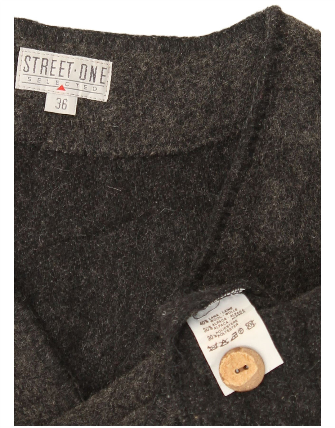 Женский пиджак оверсайз на 4 пуговицах Street One, цвет ЕС 36, маленький, серый, шерстяной