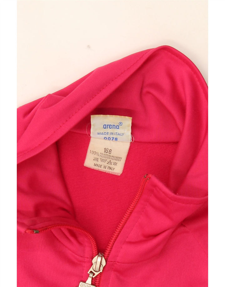 ARENA Girls Graphic Tracksuit Top Jacket 14-15 Years Pink Polyester Vintage Arena and Second-Hand Arena from Messina Hembry 