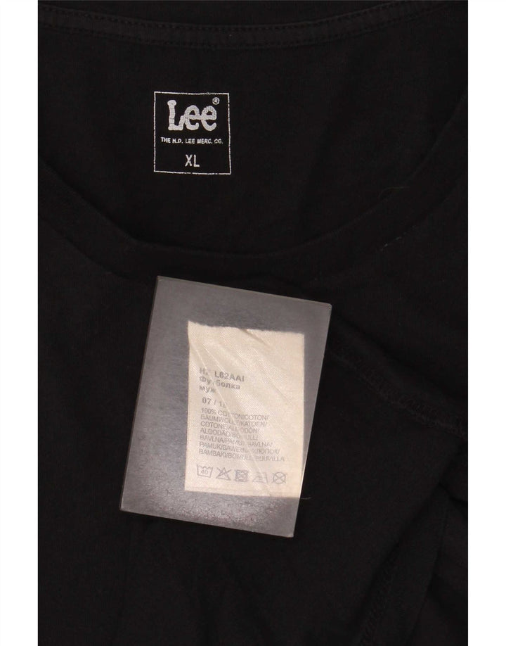 Lee Мужская футболка с рисунком Top XL Черный хлопок