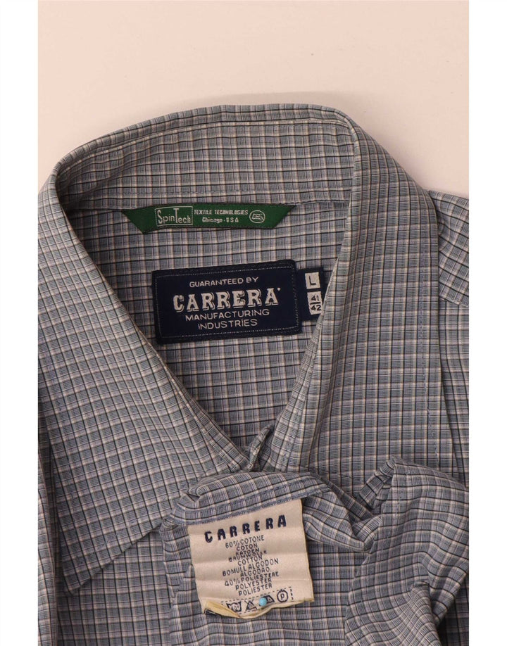 Мужская рубашка Carrera, размер 41/42, большая синяя клетка, хлопок