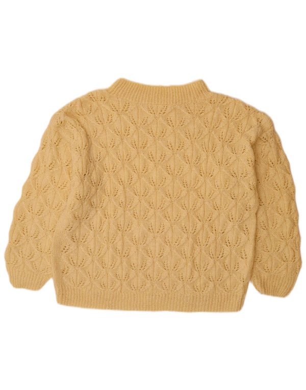 ВИНТАЖНЫЙ женский джемпер с высоким воротником, Великобритания, 14, большой, бежевый