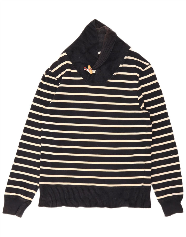 Мужской джемпер с отложным воротником Zara, средний темно-синий в полоску
