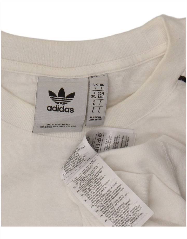 ADIDAS Мужская футболка с рисунком, большой белый хлопок