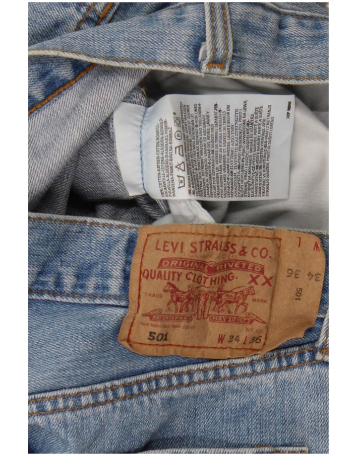 Мужские джинсовые шорты LEVI'S 501 W34, большие синие, хлопок