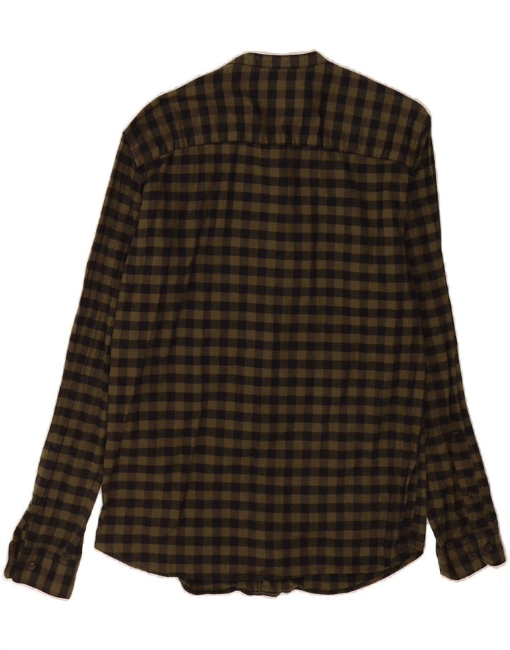 JACK & JONES Mens Slim Flannel Shirt Large Green Gingham Cotton Vintage Jack & Jones and Second-Hand Jack & Jones from Messina Hembry 