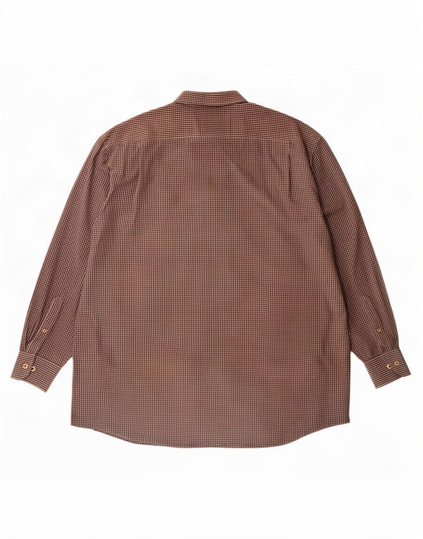 Мужская рубашка Izod 3XL коричневая в мелкую клетку, хлопок