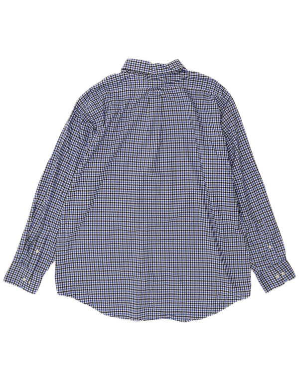 Мужская рубашка Izod, размер 17 17 1/2 XL, синяя клетка, хлопок