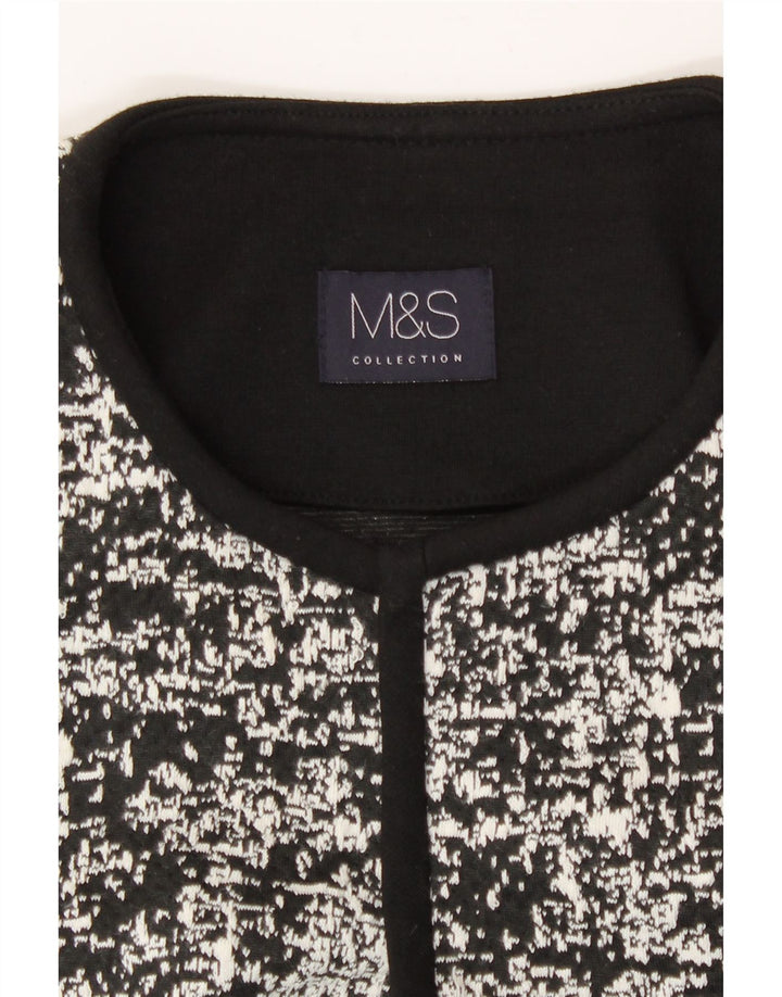 Женский джемпер-болеро Marks & Spencer UK 10, маленький черный с геометрическим узором