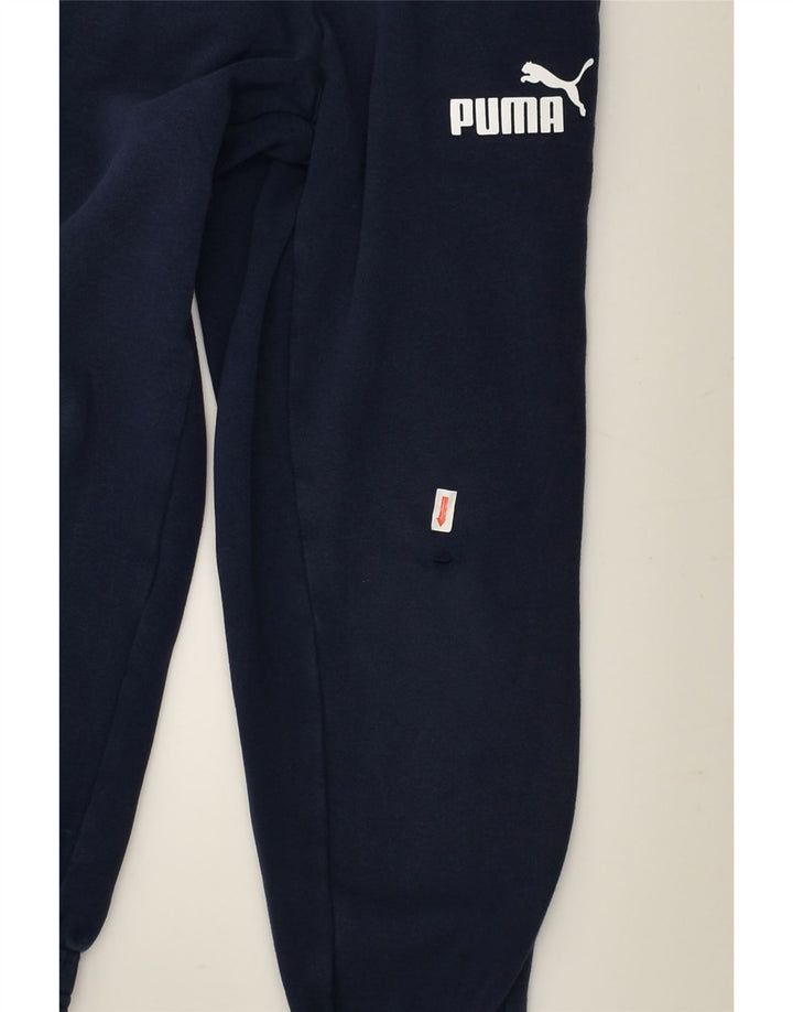 PUMA Boys Tracksuit Trousers Joggers 7-8 Years Navy Blue | Vintage Puma | Thrift | Second-Hand Puma | Used Clothing | Messina Hembry 