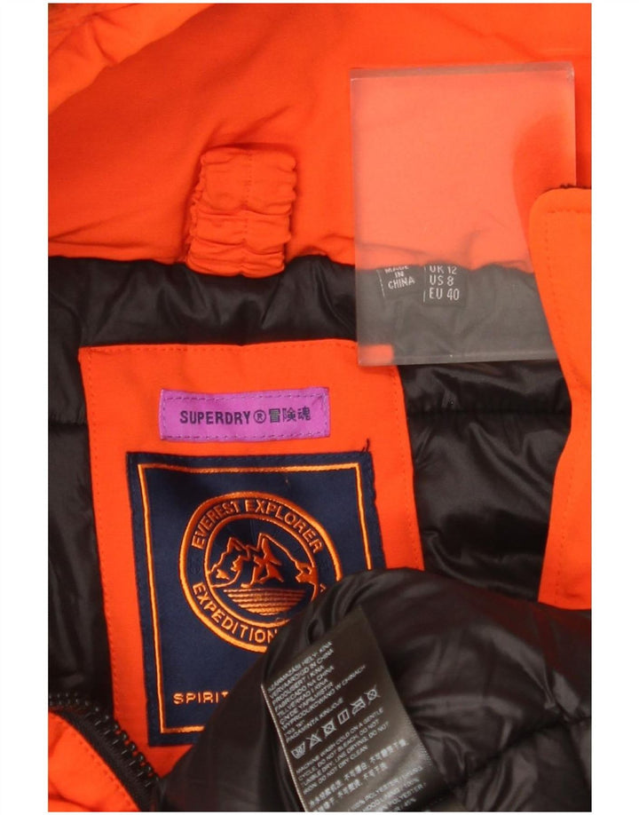 Женская лыжная куртка с капюшоном Superdry UK 12, средний оранжевый полиэстер