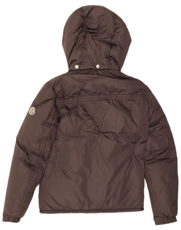 Moncler Женская стеганая куртка с капюшоном, размер 0 XS, серый полиамид