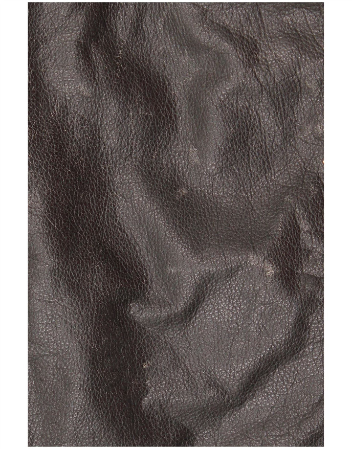 Женская укороченная кожаная байкерская куртка Yuppie EU 38, черная кожа среднего размера