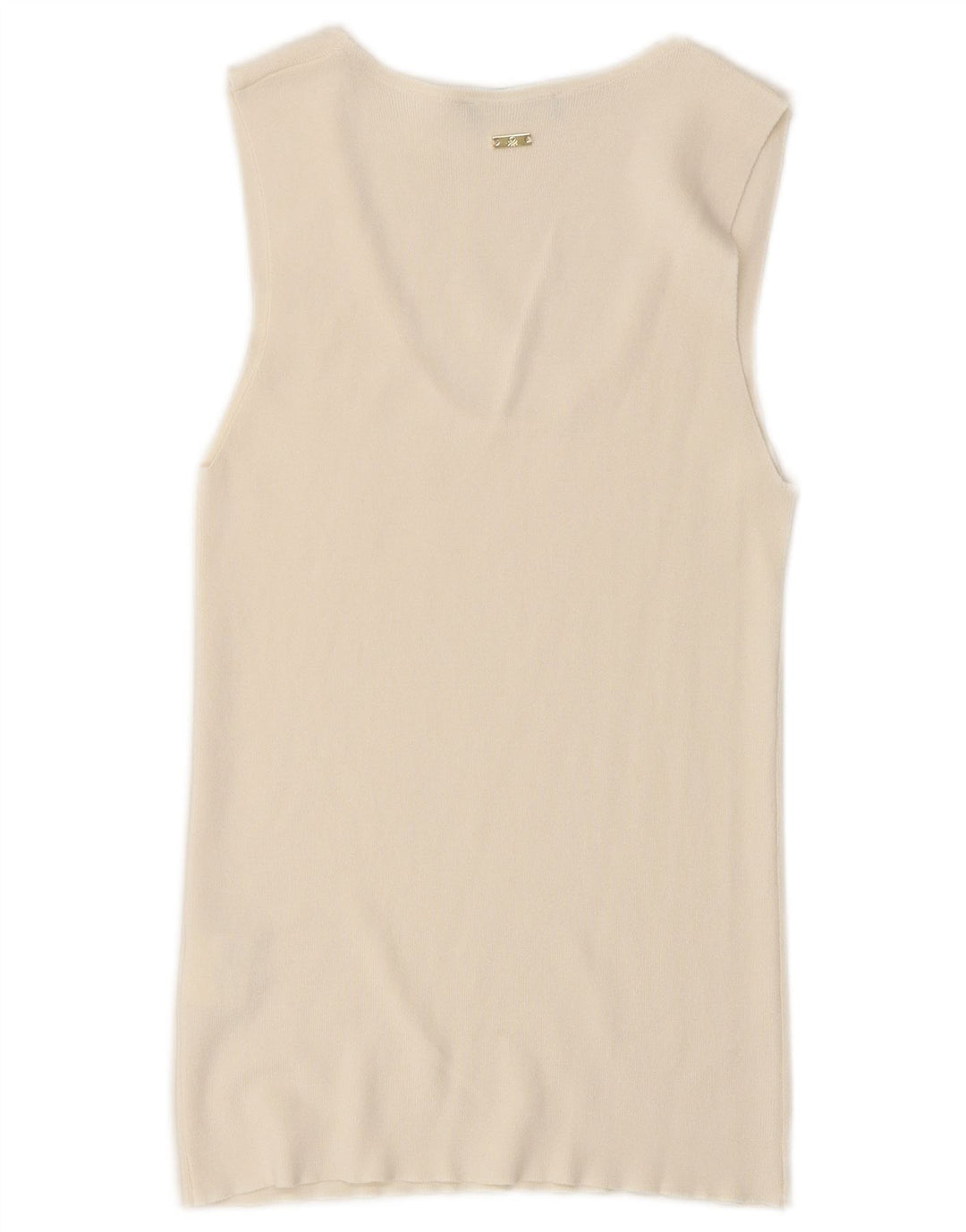 BENETTON Womens Vest Top UK 8 Small White Cotton
