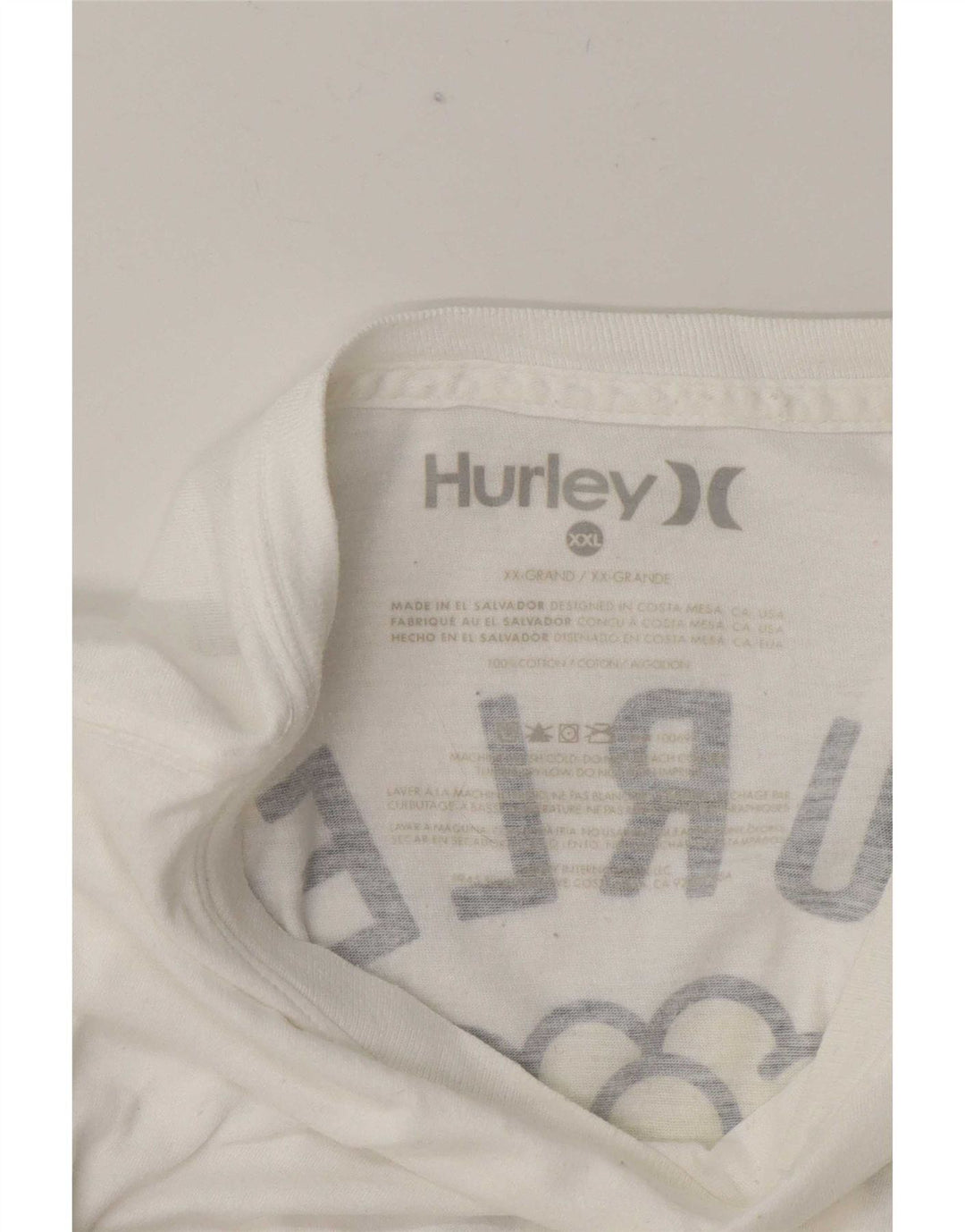Мужская футболка с рисунком Hurley, топ 2XL, белый хлопок