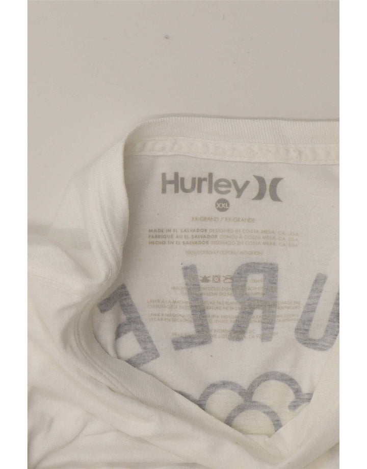 Мужская футболка с рисунком Hurley, топ 2XL, белый хлопок