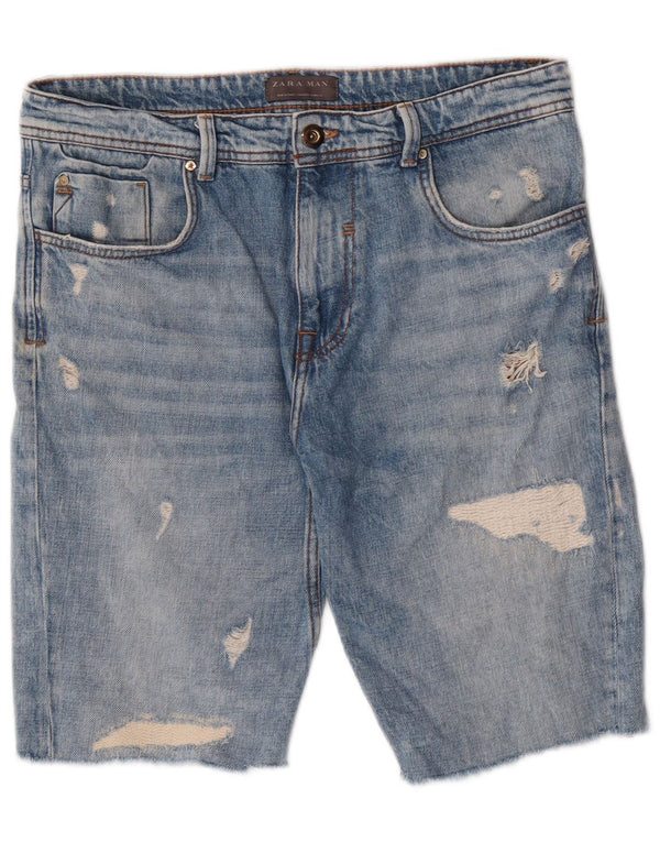 Мужские джинсовые шорты Zara EU 42, большие W32, синие
