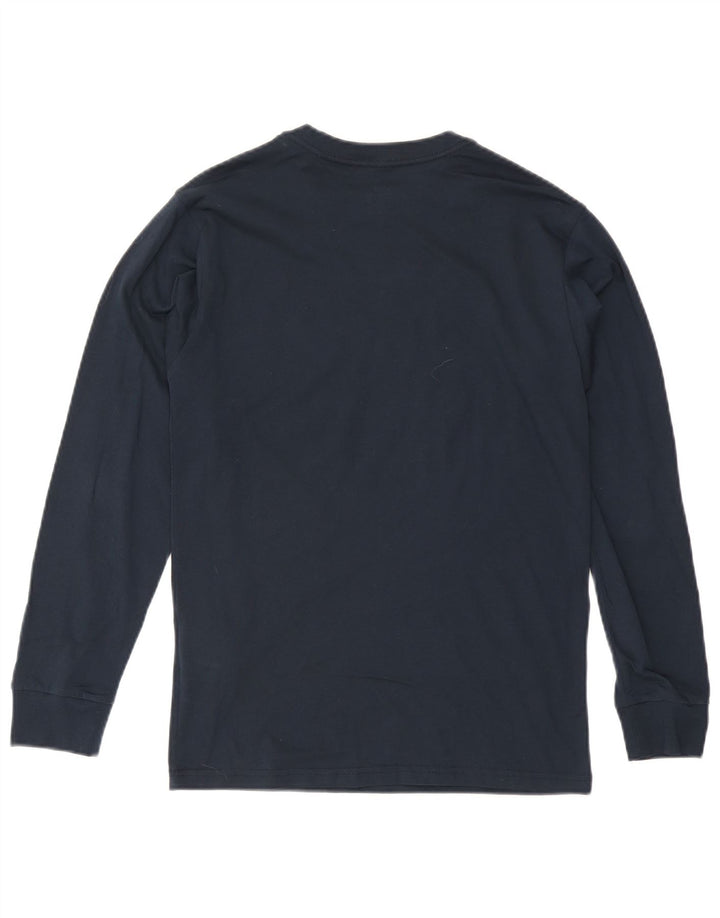 Мужской топ Vans Classic Fit с графическим рисунком, маленький размер, темно-синий, хлопковый, с длинными рукавами