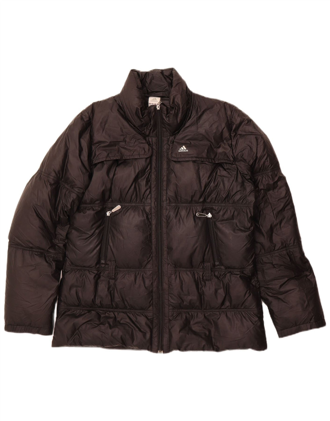 Женская стеганая куртка Adidas UK 16, большая черная, полиэстер