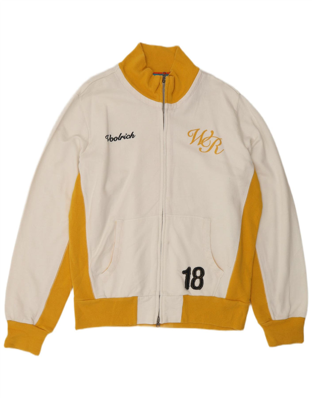 Мужской спортивный костюм WOOLRICH с графическим рисунком, верхняя куртка XL, белый хлопок с цветными блоками