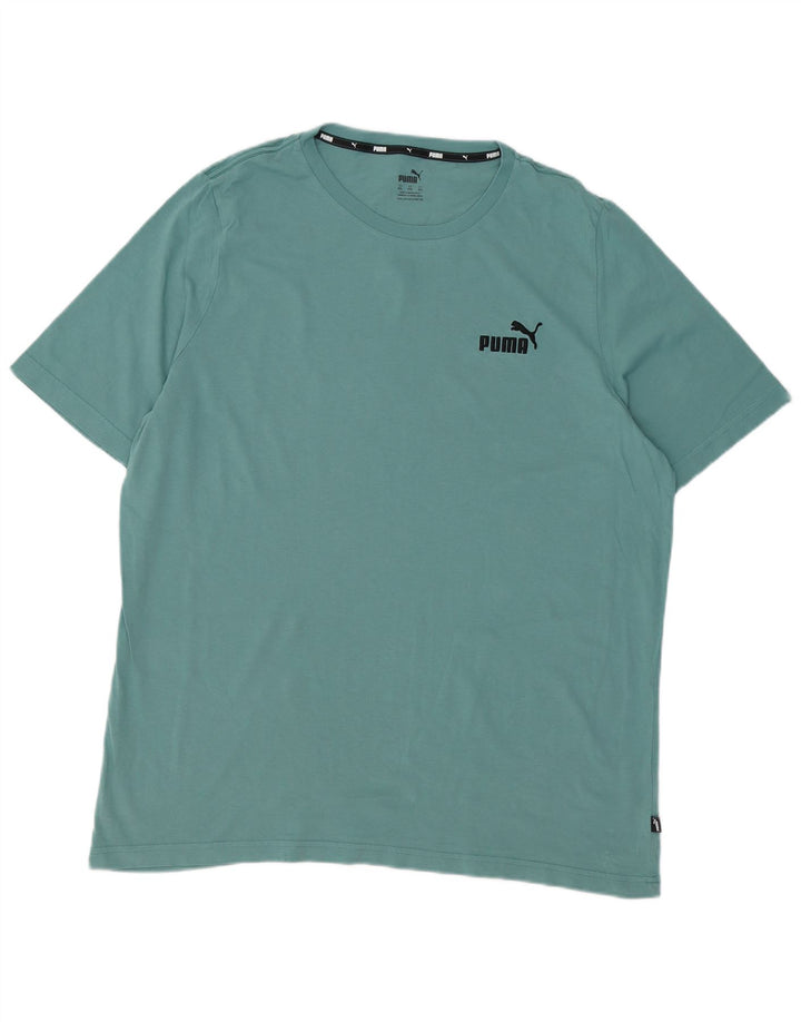 Мужская футболка PUMA Top 2XL Синий Хлопок