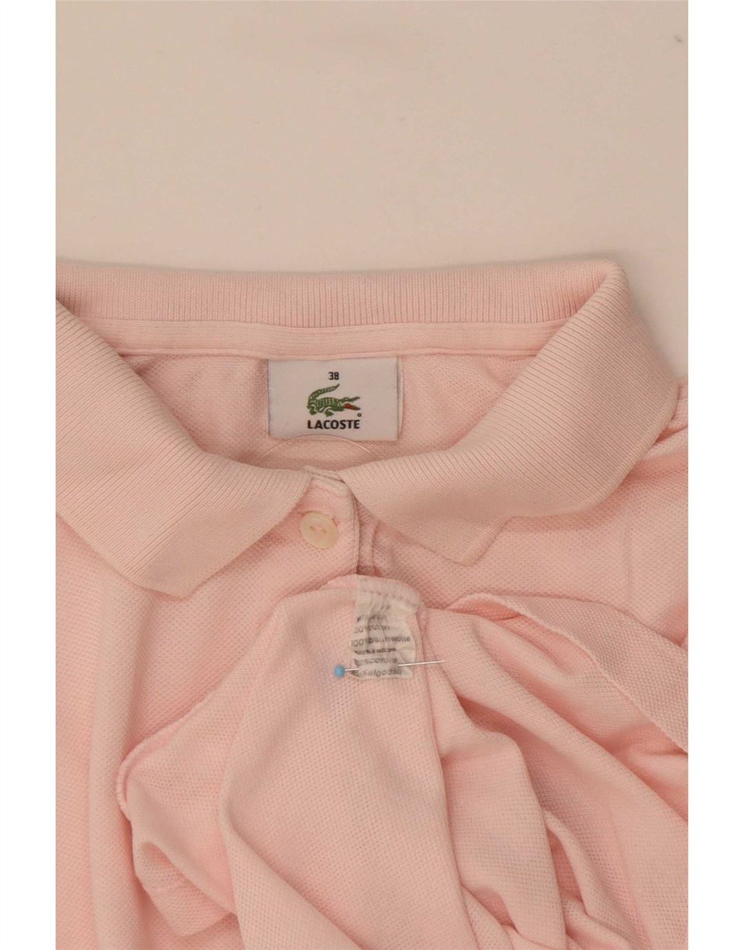 Женская рубашка поло Lacoste, размер 38, средний розовый хлопок, размер 38