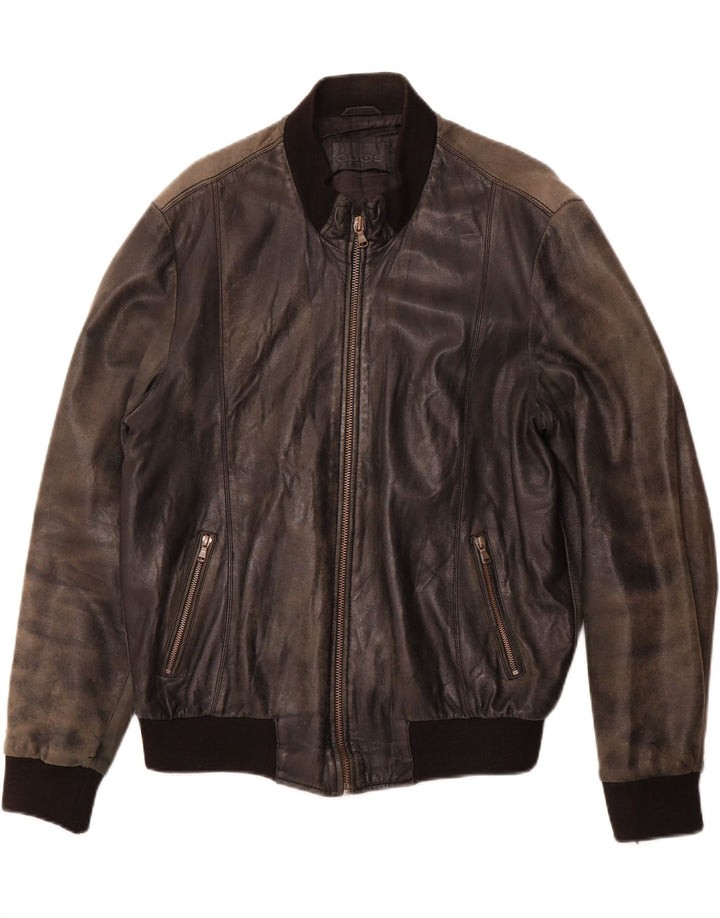 Мужская кожаная куртка VINTAGE UK 38 средний черный