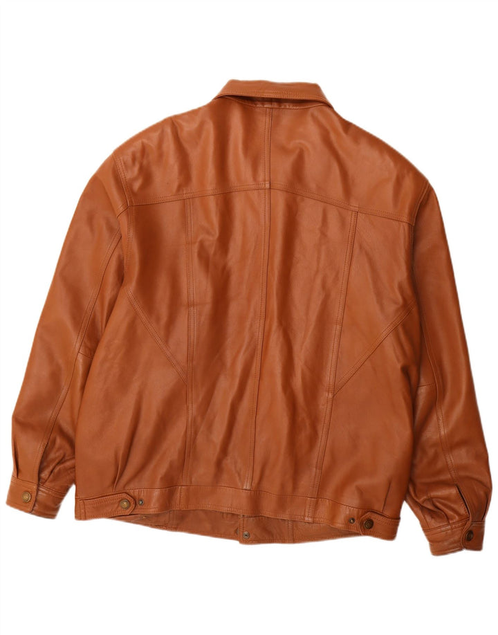 Куртка мужская кожаная Gazelli IT 54 2XL Коричневая кожа
