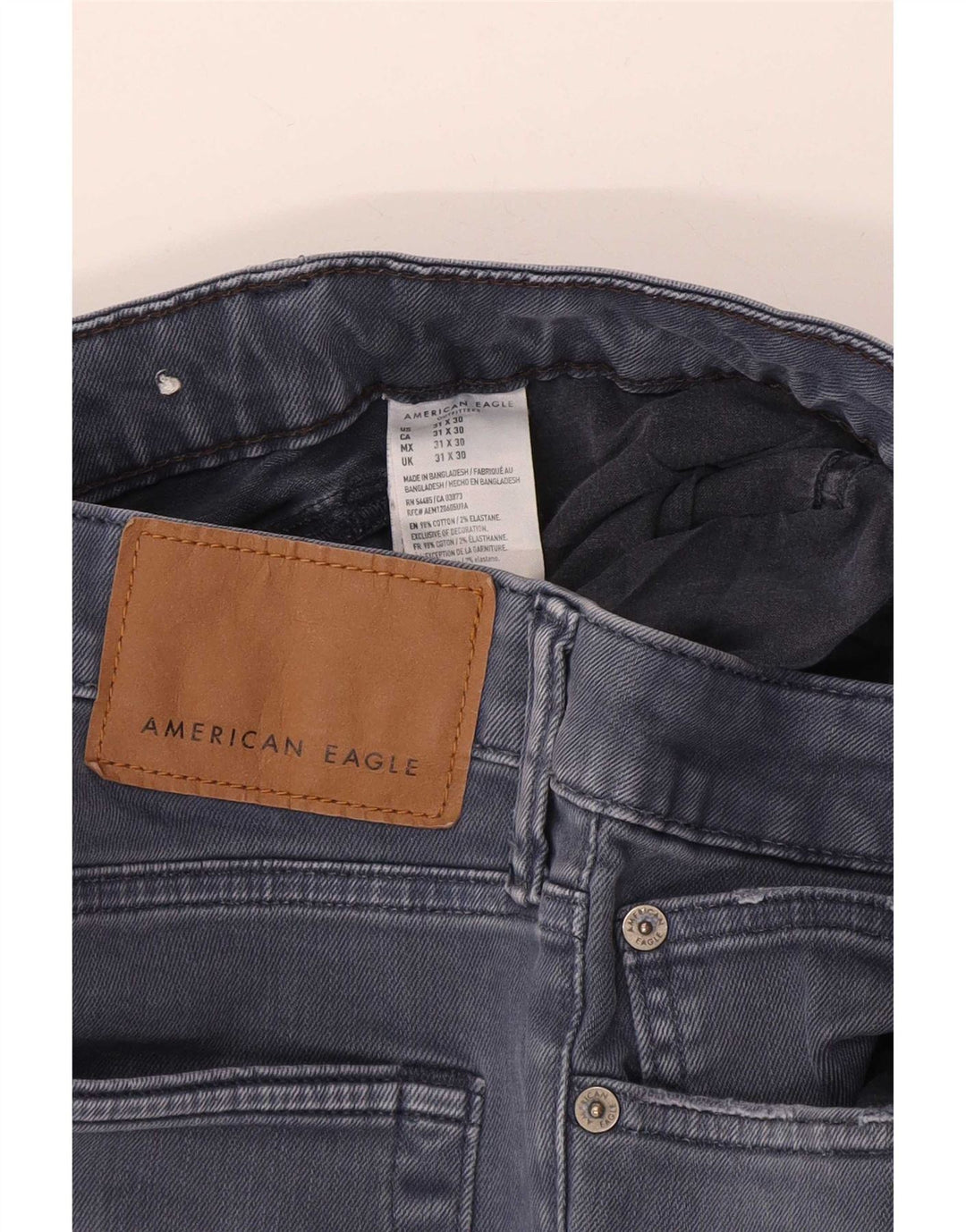 Мужские узкие джинсы American Eagle W31 L30, синий хлопок