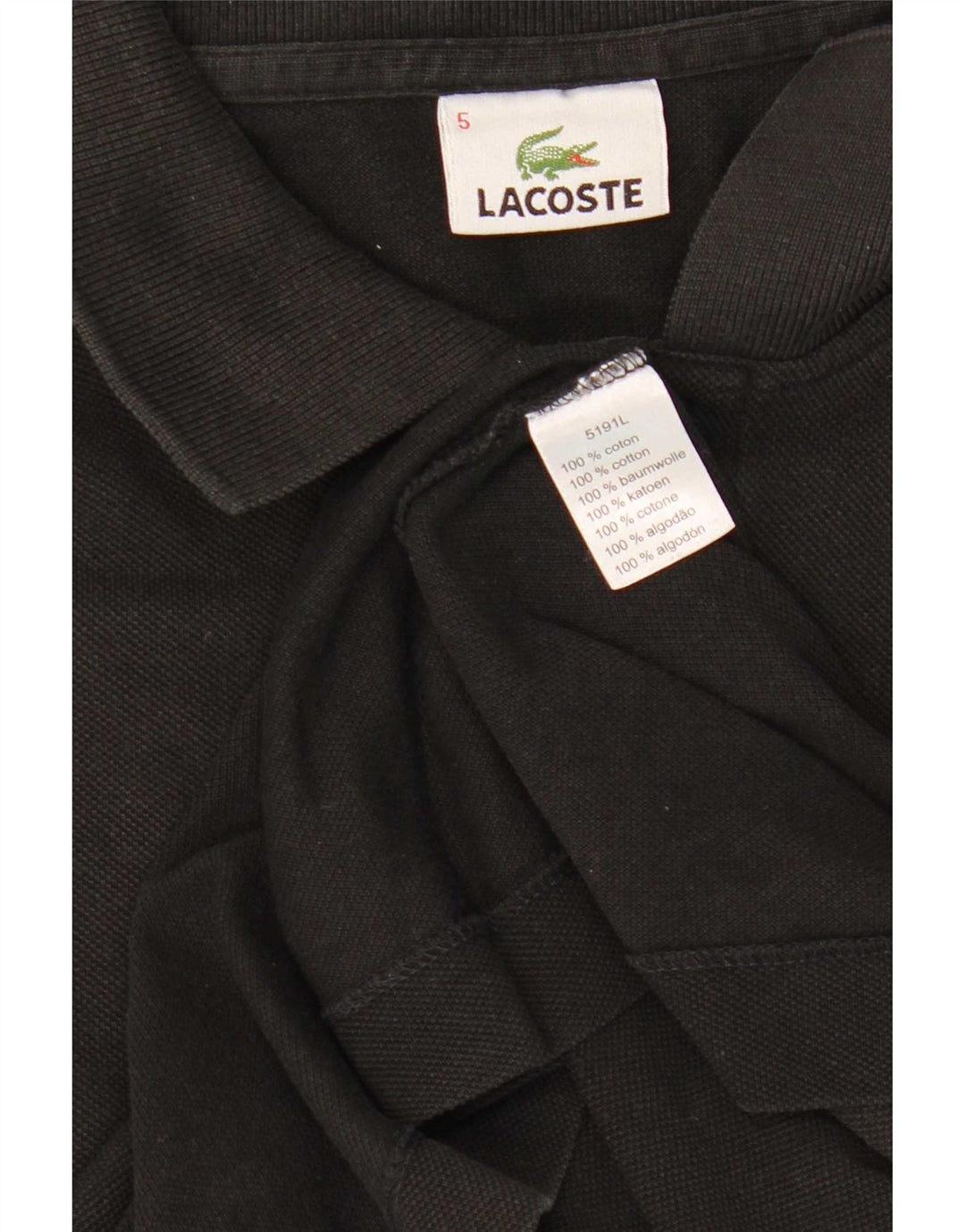 Мужская рубашка-поло Lacoste, размер 5, большая, черная, хлопок