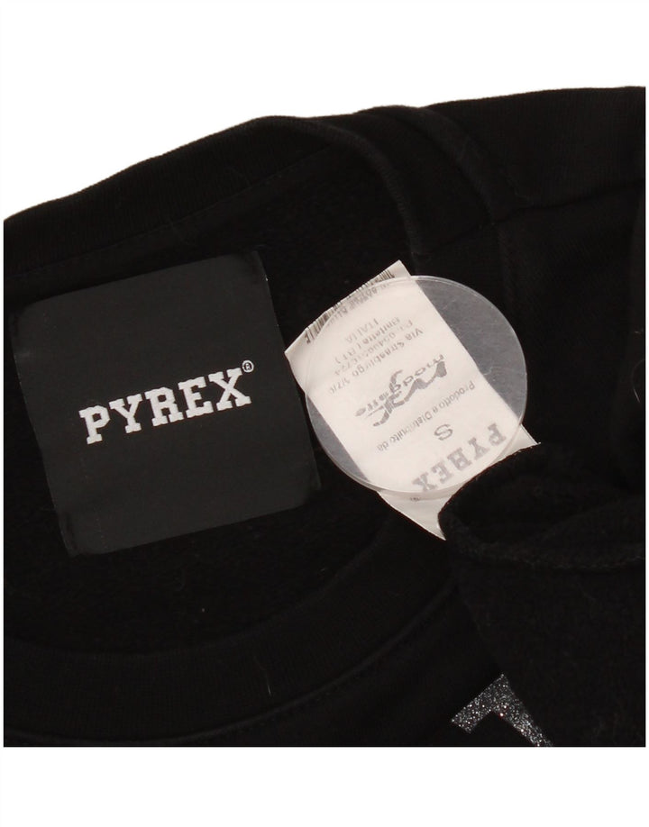 Женский свитер большого размера с рисунком Pyrex, маленький черный хлопковый джемпер, Великобритания, 10 шт.