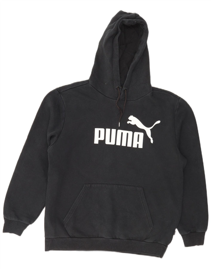 Мужской джемпер с капюшоном Puma, черный, хлопковый, среднего размера