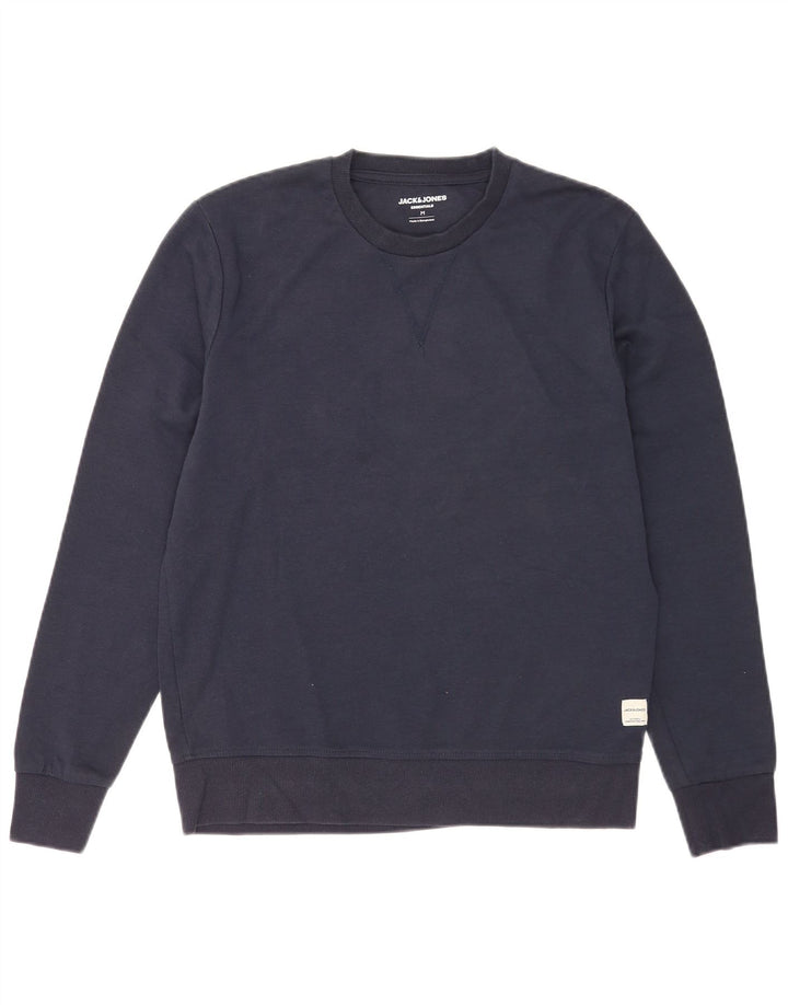 Мужской свитер Jack & Jones, средний темно-синий хлопковый джемпер