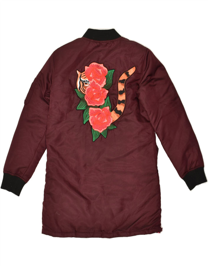 RICHMOND Girls Graphic Padded Coat 11-12 Years Burgundy Polyamide | Vintage Richmond | Thrift | Second-Hand Richmond | Used Clothing | Messina Hembry 