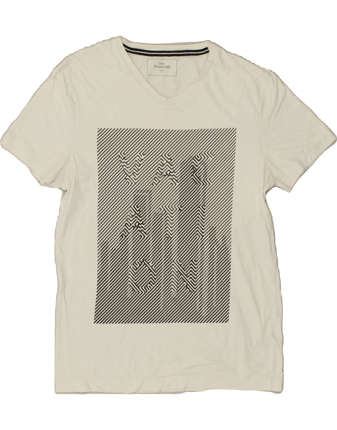 JULES Womens Graphic T-Shirt Top UK 14 Medium White Cotton | Vintage Jules | Thrift | Second-Hand Jules | Used Clothing | Messina Hembry 