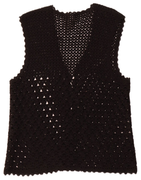 Женский кардиган без рукавов VINTAGE UK 16, большой черный цвет