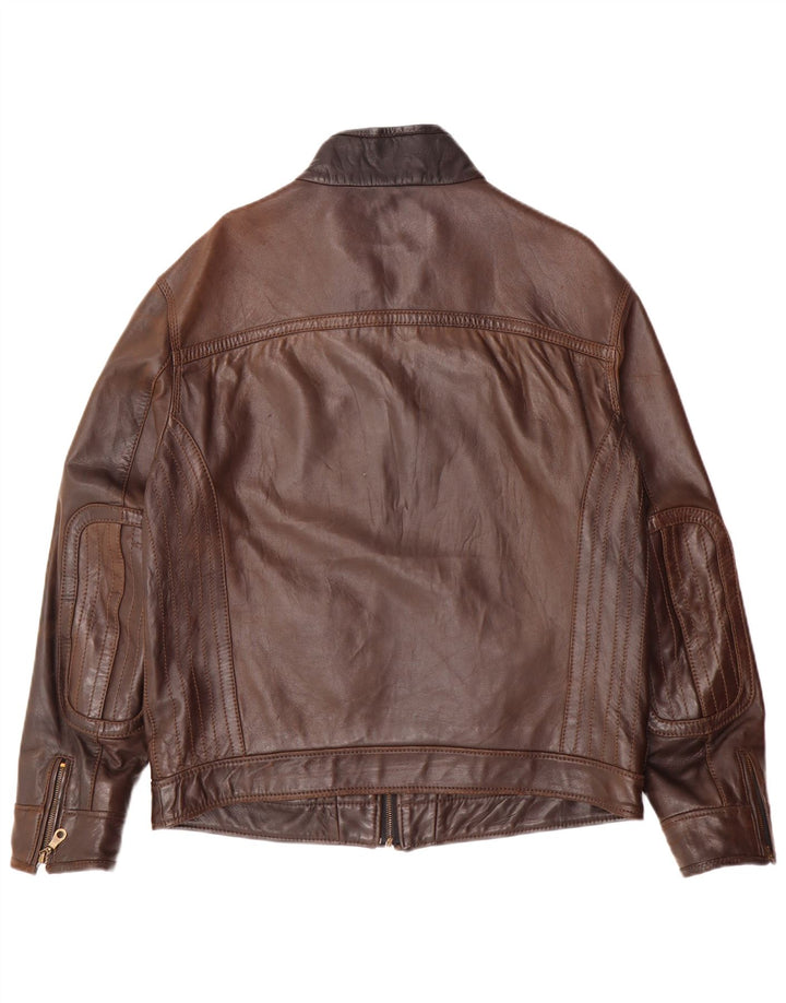 Мужская кожаная куртка VINTAGE UK 38 средний коричневый
