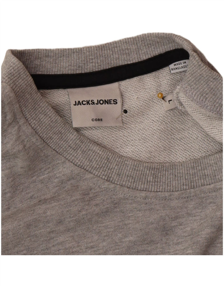 Мужской свитер Jack & Jones, большой серый хлопковый джемпер в крапинку