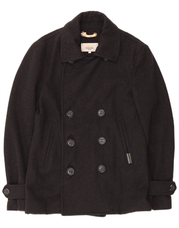 Мужское бушлат Superdry UK 38, средний черный, шерсть