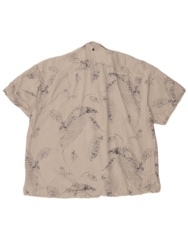 TOMMY BAHAMA Мужская рубашка с коротким рукавом 2XL Off White Floral Silk