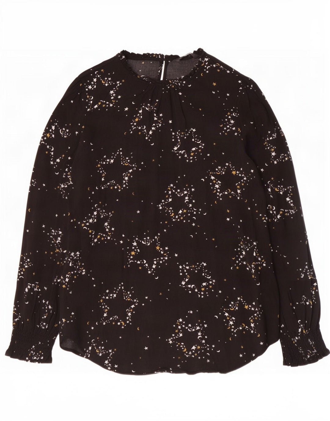Женская блузка с абстрактным узором Marks & Spencer UK 14, большая черная