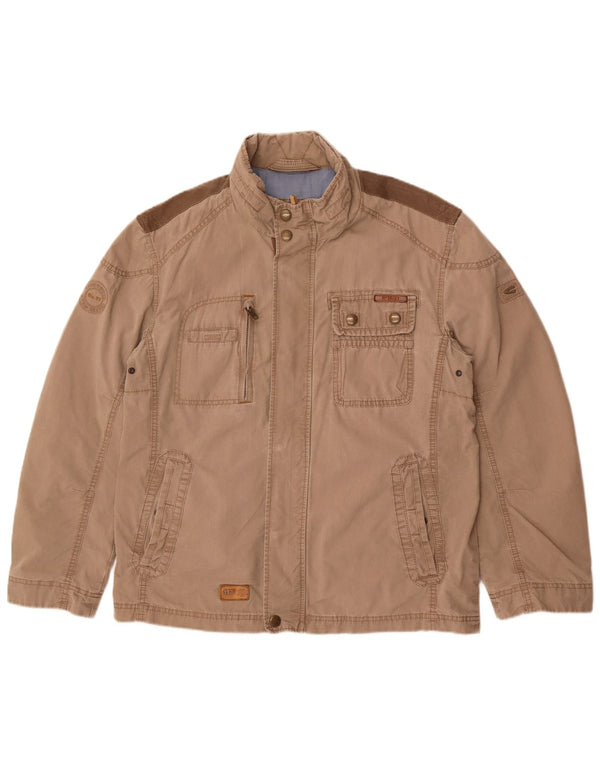 Мужская универсальная куртка Camel Active UK 40, большая бежевая с цветными блоками